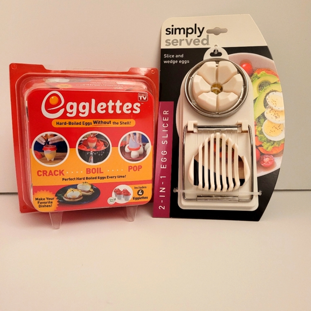 NWT Egglettes 4-pack & Simply Served 2-IN-1 Egg Slicer Bundle/Lot